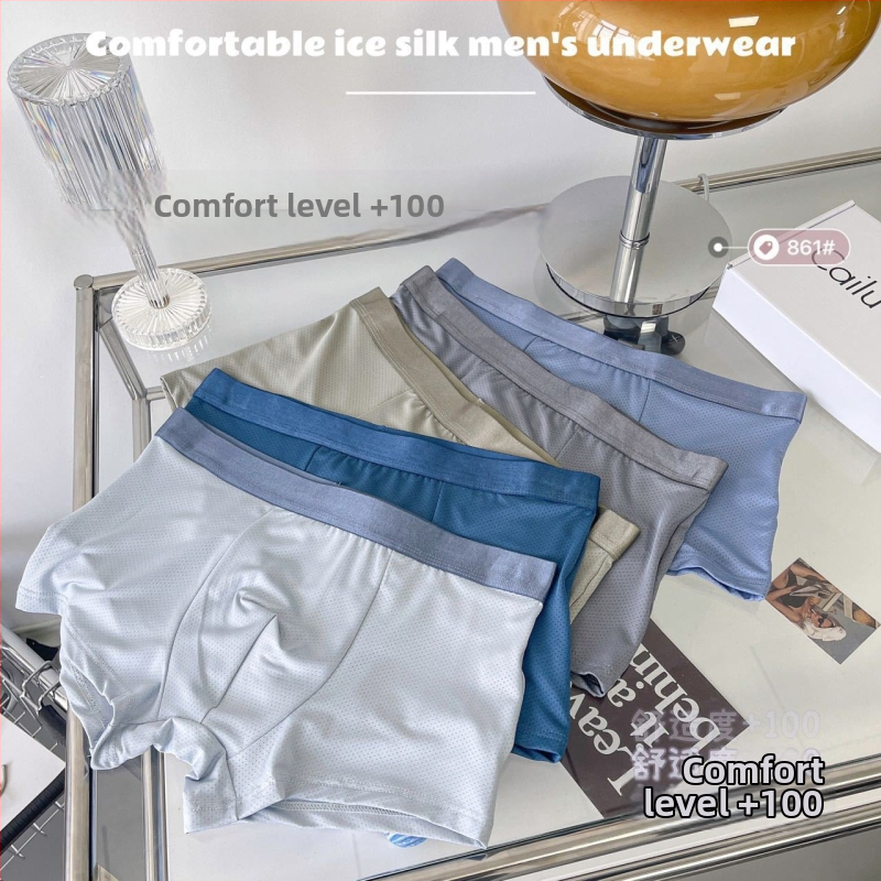 Ljetne muške boxerice od ice silk mreže, prozračne, antibakterijske, lagane i brzo sušeće
