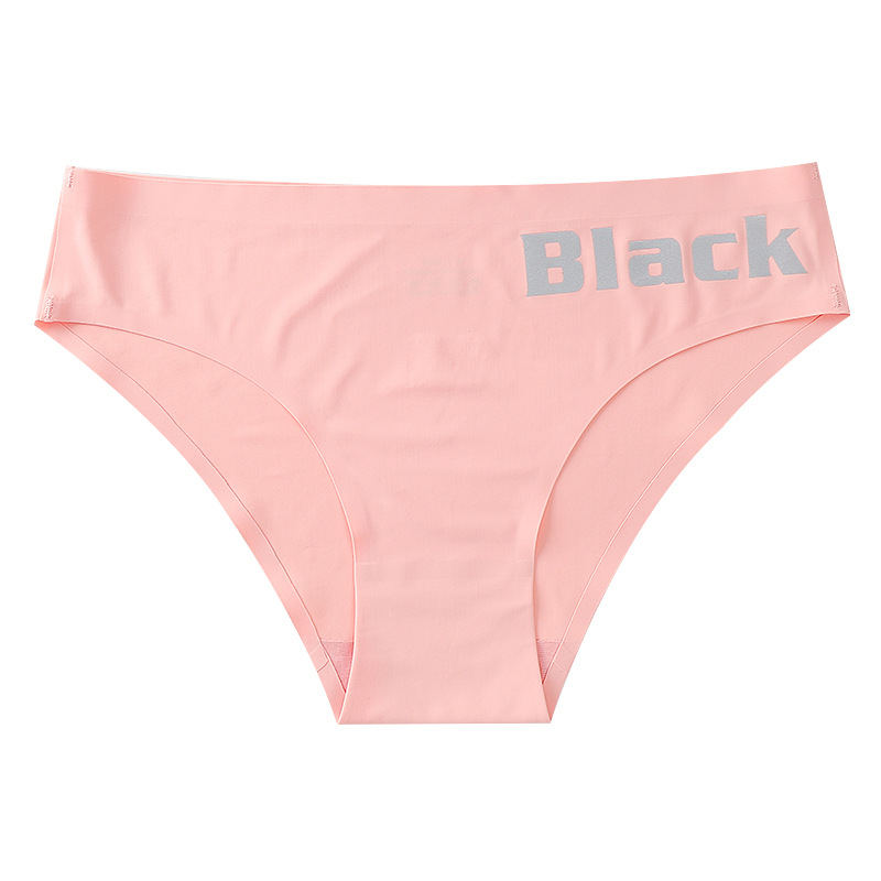 Ženske bikini gaćice sa srednjim strukom, Ice Silk materijal, pamukova podstava u preponskoj zoni, crni natpis