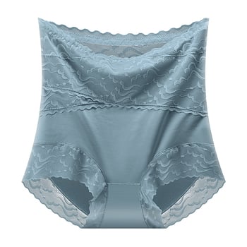 Ženske gaćice s visokim strukom za ljeto, bezšivne, Ice Silk, čipkaste, prozračne, podižu bokove