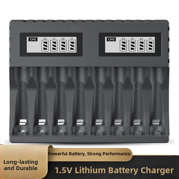 USB LCD inteligentná rýchla nabíjačka s 8 priehradkami pre AA/AAA Li-ion batérie