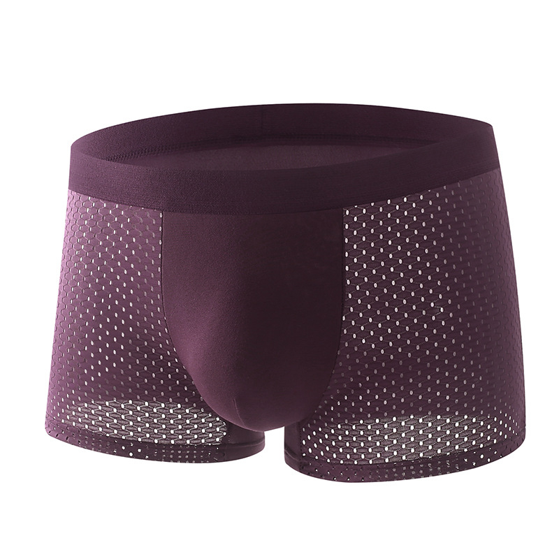 Muške bokserice od ice silk s mrežicom, prozračan, lagan kroj, plus veličina