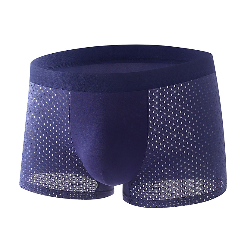 Muške bokserice od ice silk s mrežicom, prozračan, lagan kroj, plus veličina