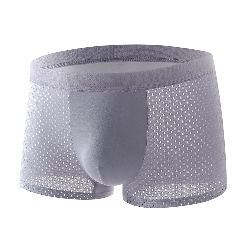 Muške bokserice od ice silk s mrežicom, prozračan, lagan kroj, plus veličina