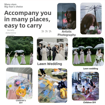 Prozirni kišobran s dugom drškom, japanskog stila, plastična navlaka, mogućnost otiska logotipa