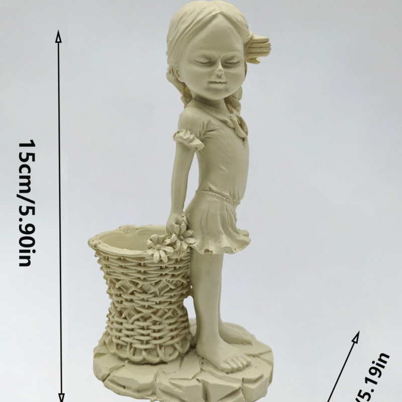 Europski retro anđeo – statua od smole i gipsa, mala djevojčica anđeo za stolni dekor
