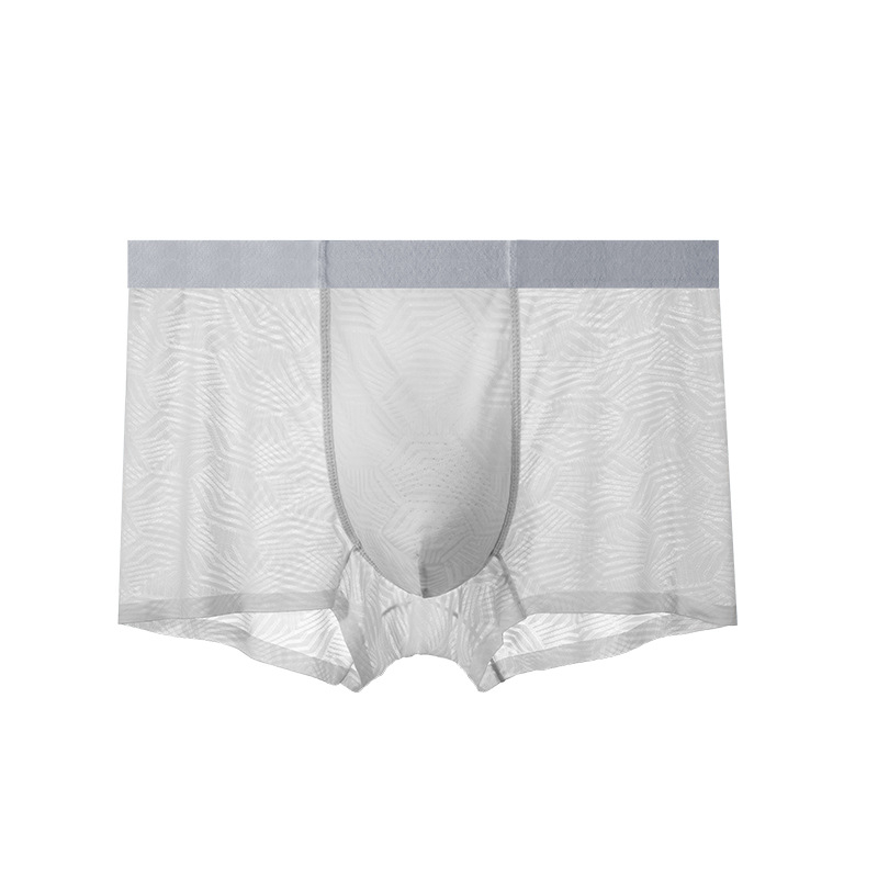 Muške bokserice od ledene svile, ultra-tanke, antibakterijske 10A, 120S, prozračne, bezšivne, geometrijski jacquard