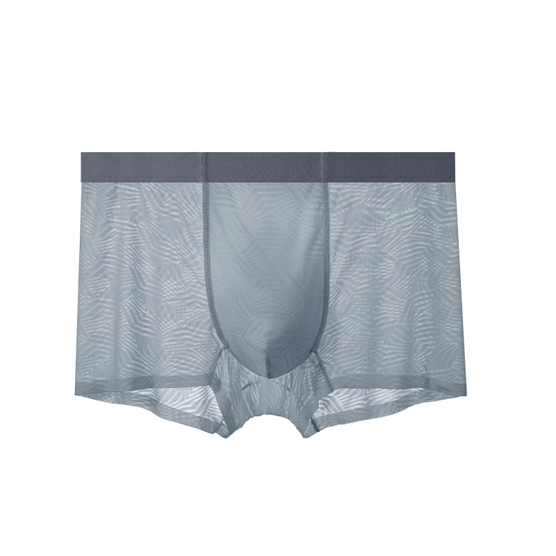 Muške bokserice od ledene svile, ultra-tanke, antibakterijske 10A, 120S, prozračne, bezšivne, geometrijski jacquard