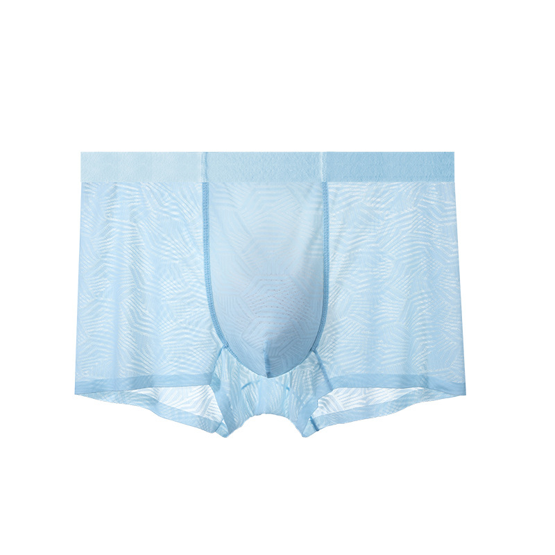 Muške bokserice od ledene svile, ultra-tanke, antibakterijske 10A, 120S, prozračne, bezšivne, geometrijski jacquard