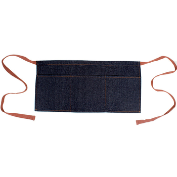 Denim pregača bez rukava za konobare u restoranu, moderan stil, jednobojna, otisak kuhara
