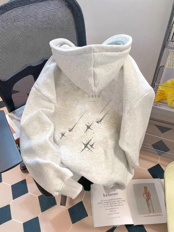 Zimska dukserica s kapuljom, podstavljena flisom, širokog kroja, unisex