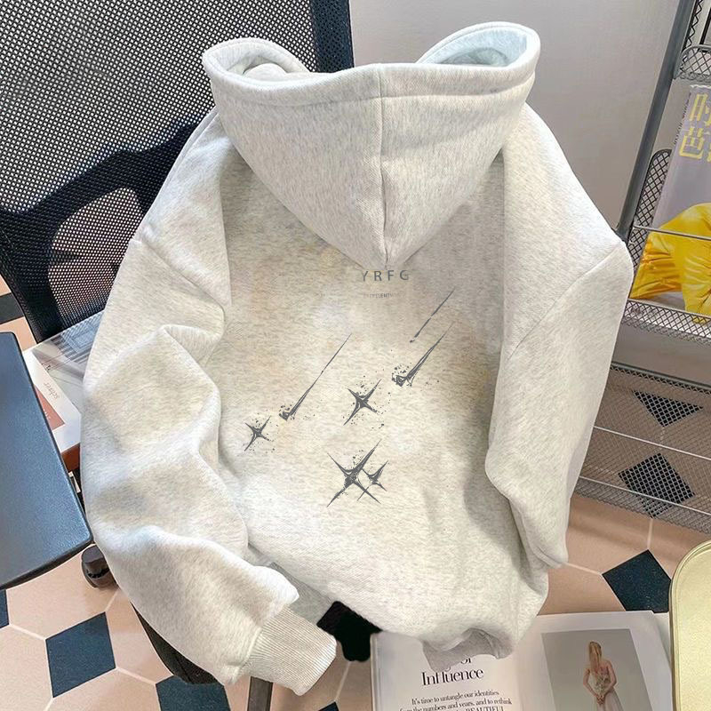 Zimska dukserica s kapuljom, podstavljena flisom, širokog kroja, unisex