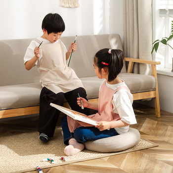 Dječja pregača u japanskom stilu, minimalistička, bez uzorka, 100% pamuk, jednobojna, za crtanje i zaštitu od prašine, kućna odjeća