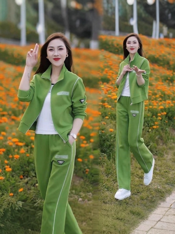 Ženski dvodijelni set: pulover s uspravnim ovratnikom i široke hlače, casual stil, jesen 2025
