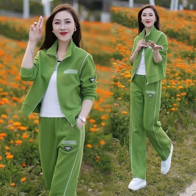 Ženski dvodijelni set: pulover s uspravnim ovratnikom i široke hlače, casual stil, jesen 2025