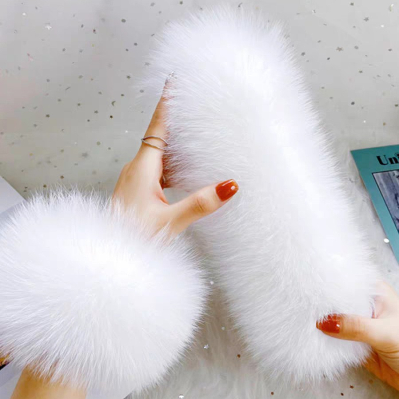 Manšete od lisice od krzna za gornji dio, elegantan ženski stil, DIY dodatak