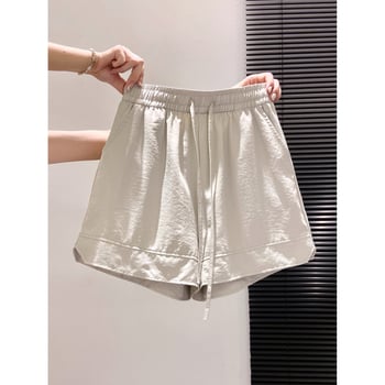 Ženske capri šortse Yamamoto od ice-silk, tanke, širokih nogavica, visok pojas, ležerni ljetni stil 2026