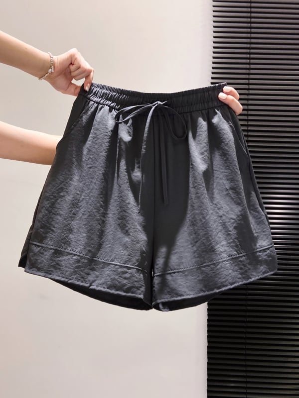 Ženske capri šortse Yamamoto od ice-silk, tanke, širokih nogavica, visok pojas, ležerni ljetni stil 2026