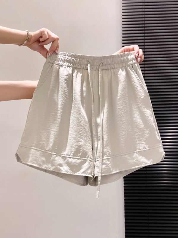 Ženske capri šortse Yamamoto od ice-silk, tanke, širokih nogavica, visok pojas, ležerni ljetni stil 2026