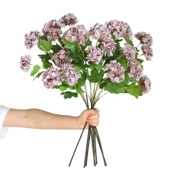 Hortensie artificială cu trei capete, minge decorativă pentru nunți, ședințe foto și decor de casă