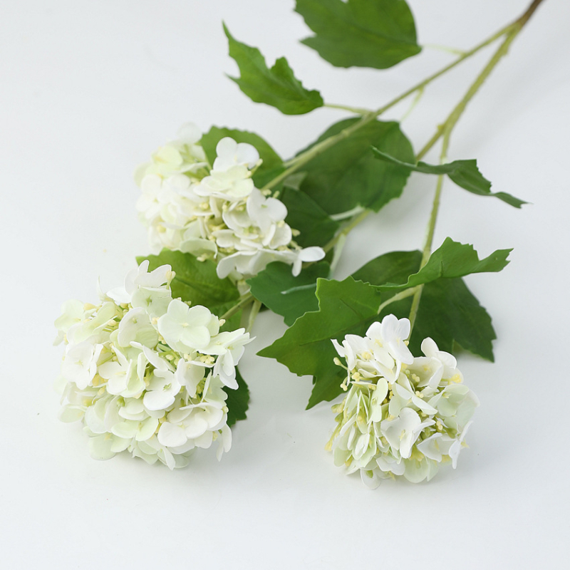 Hortensie artificială cu trei capete, minge decorativă pentru nunți, ședințe foto și decor de casă