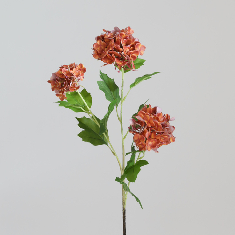 Hortensie artificială cu trei capete, minge decorativă pentru nunți, ședințe foto și decor de casă