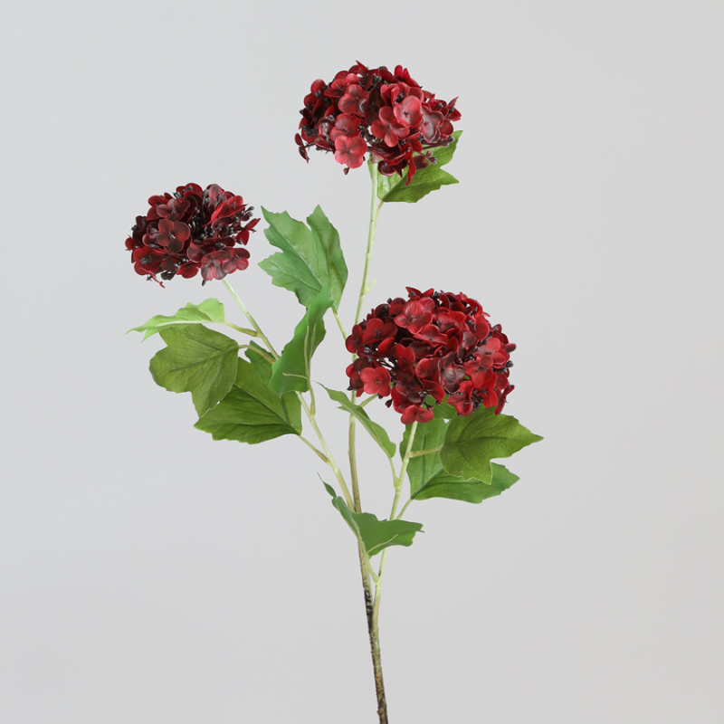 Hortensie artificială cu trei capete, minge decorativă pentru nunți, ședințe foto și decor de casă