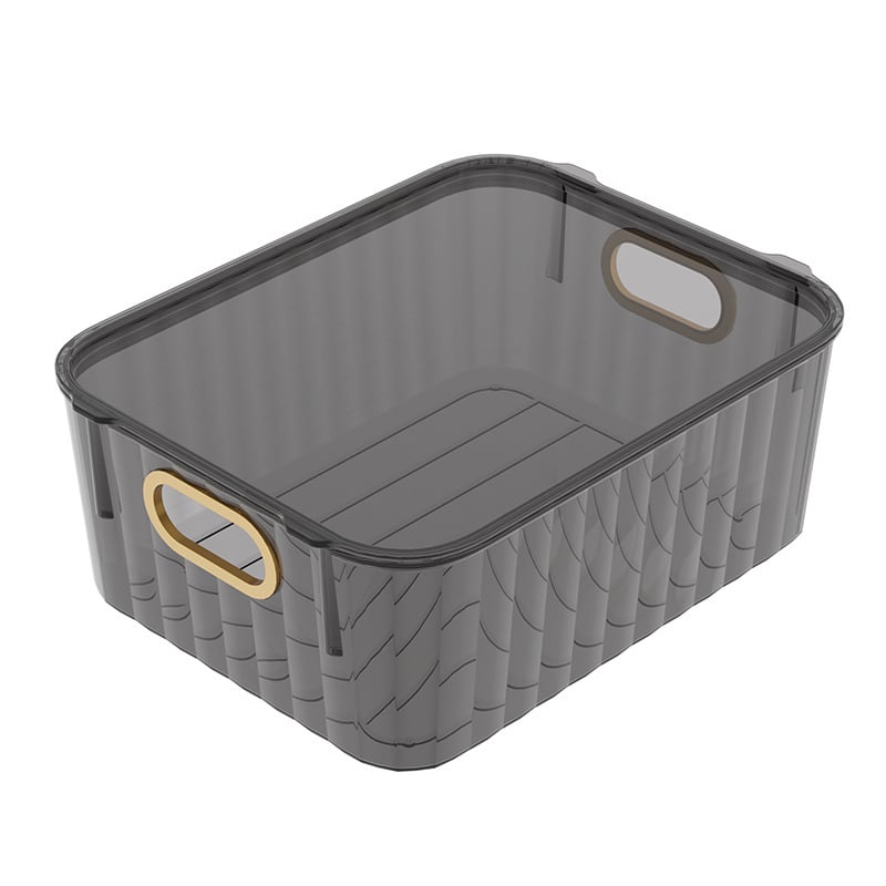 Prozirna akrilna kutija za kozmetiku s poklopcem, visoke klase, elegantan stolni organizator, višerazinski dizajn.