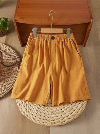 Ženske capri hlače od pamuka i lana, široki kroj, lagani ljetni stil 2025, retro stil