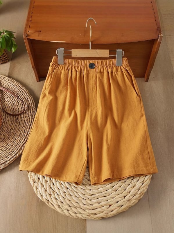 Ženske capri hlače od pamuka i lana, široki kroj, lagani ljetni stil 2025, retro stil