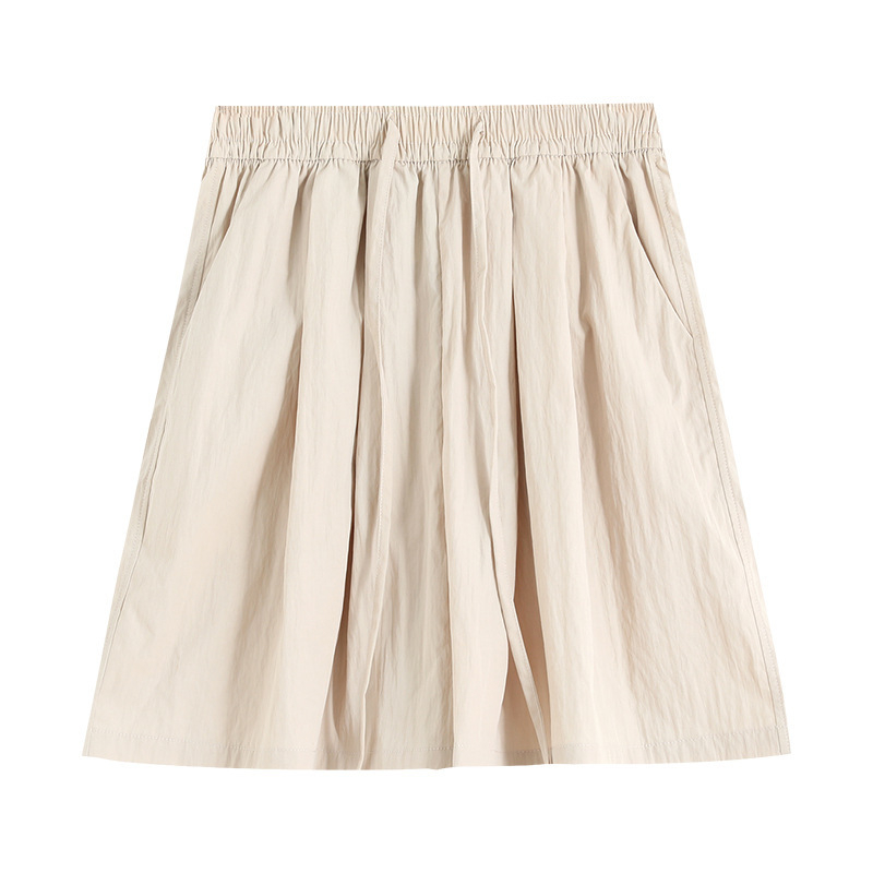 Ženske ljetne hlače-suknja od Ice-Silk, visokim strukom, opuštenog kroja, drapiranje, široke nogavice.
