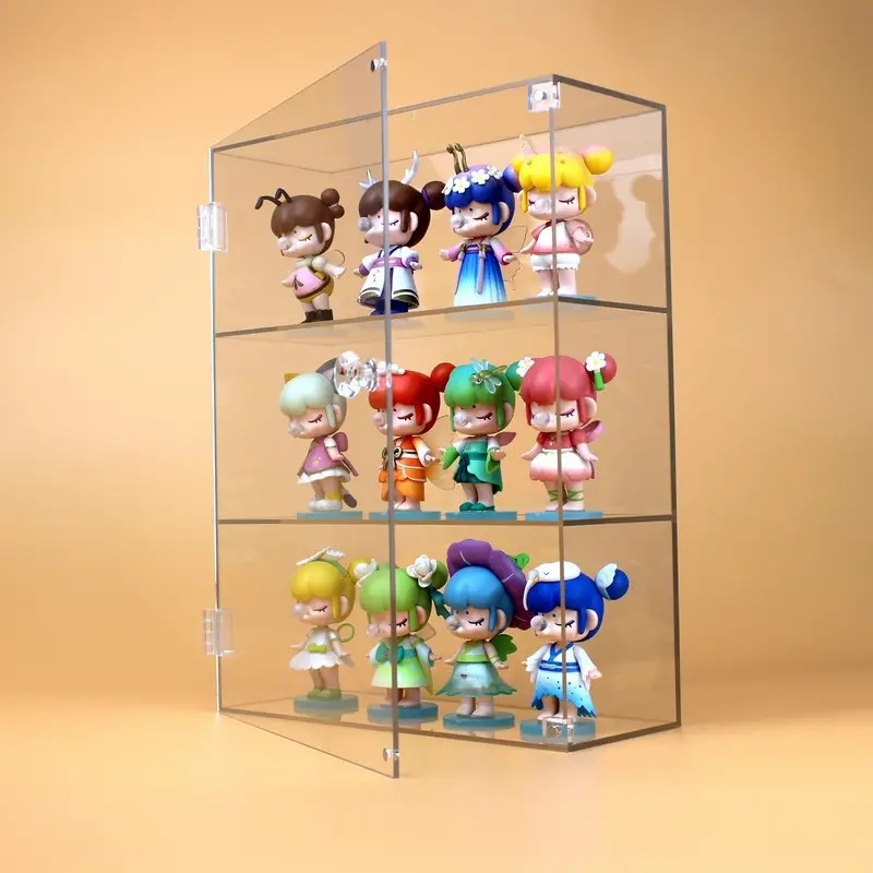 Prozirni akrilni vitrin za figure, višeslojna zaštita od prašine, spremnik za kutije iznenađenja