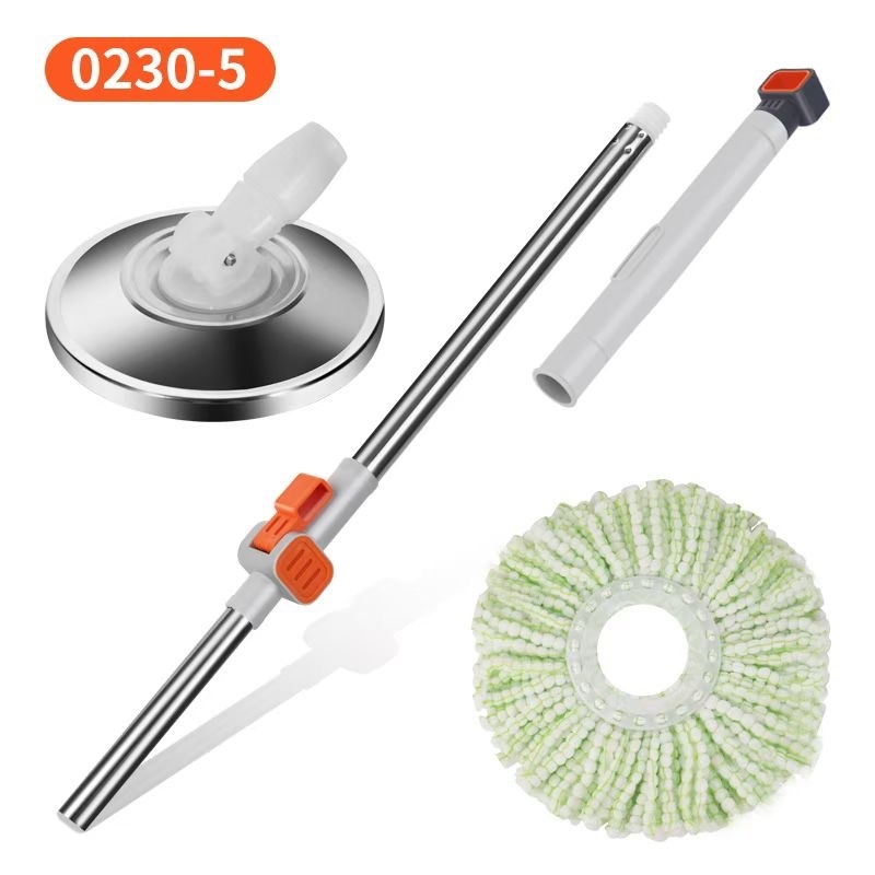 Okretna cijev za mop s automatskim iscijeđenjem, ojačani inox, zamjenska glava mop