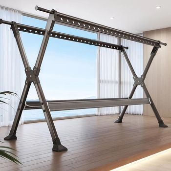 Sklopivi stalak za sušenje rublja za balkon, podni stalak, unutarnja i vanjska upotreba, od aluminijske legure.
