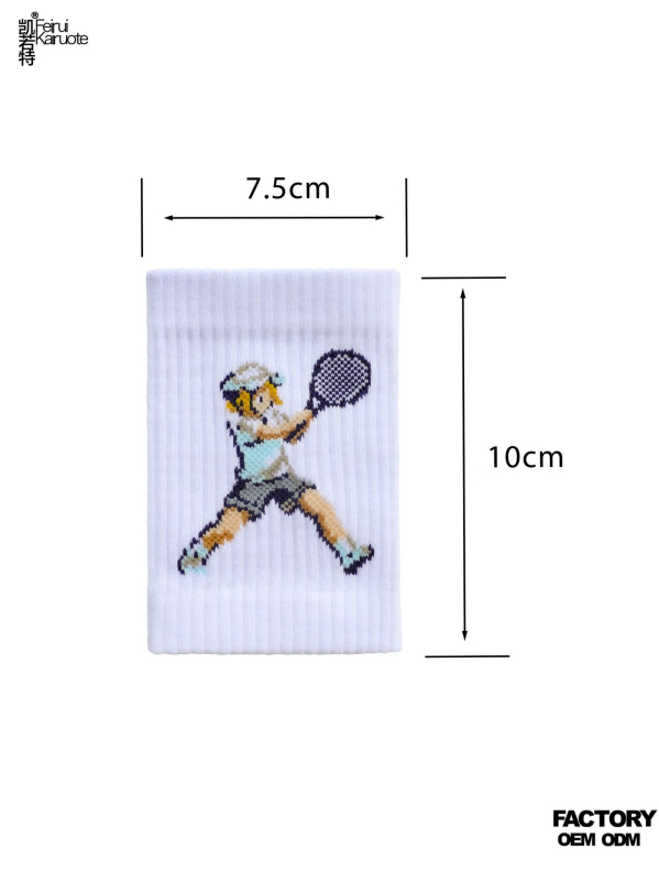 Zglobna narukvica za tenis i badminton, originalni retro stil, upija znoj, zaštita zapešća, prilagodljivi dodatak s piksel detaljima