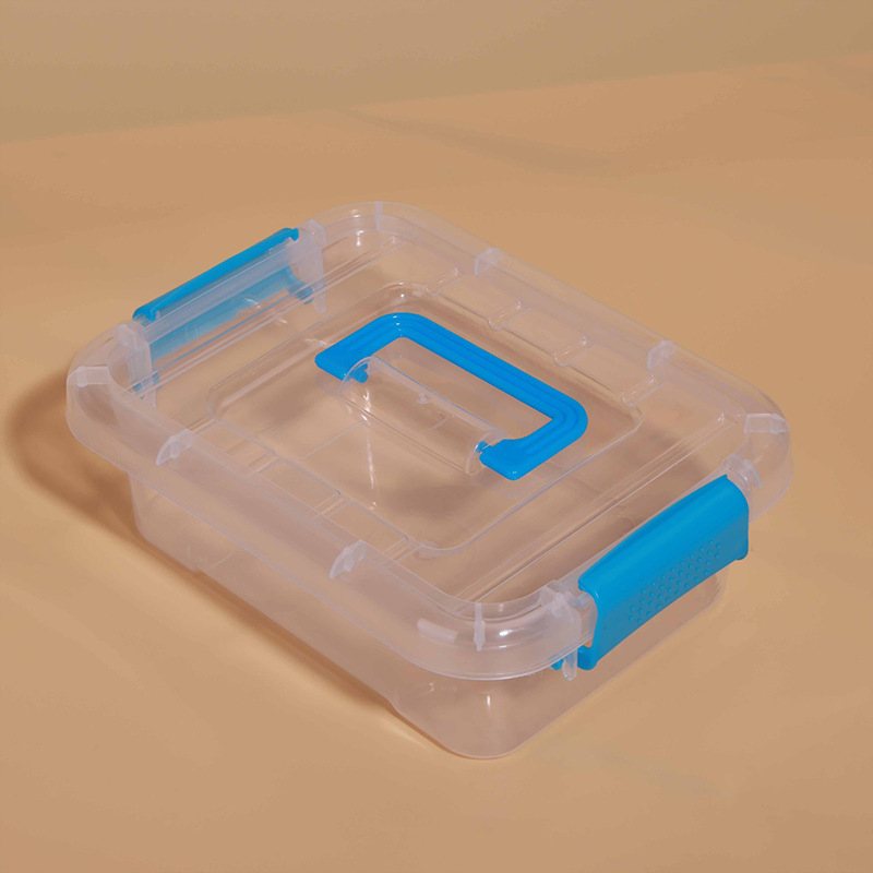 Prozirna pravokutna plastična kutija za skladištenje, zatvorena i prijenosna za umjetničke potrepštine i sitnice