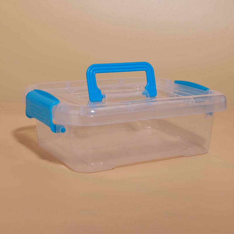 Prozirna pravokutna plastična kutija za skladištenje, zatvorena i prijenosna za umjetničke potrepštine i sitnice