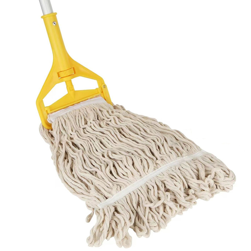 Pamuk mop za drvene podove, s odvojivom, pranjem glavom s voskom i aluminijskim držačem