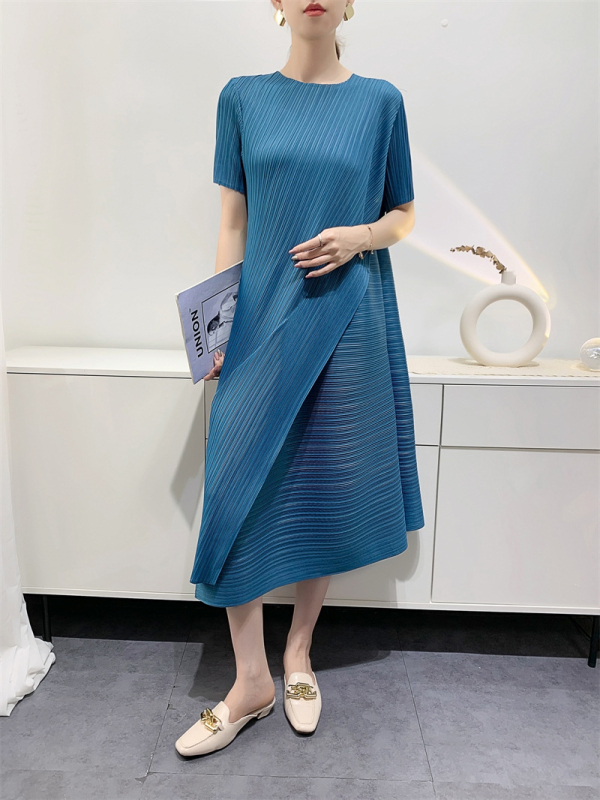 Ženska plisirana haljina za ljeto, elegantna, ležernog kroja, midi duljine, udobna, casual