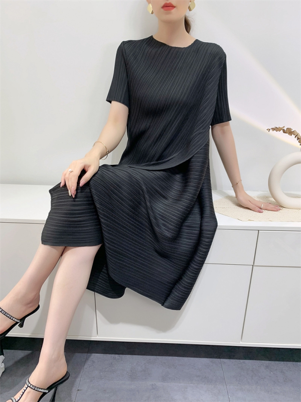 Ženska plisirana haljina za ljeto, elegantna, ležernog kroja, midi duljine, udobna, casual