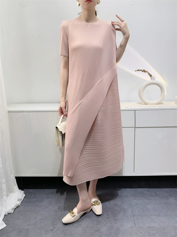 Ženska plisirana haljina za ljeto, elegantna, ležernog kroja, midi duljine, udobna, casual