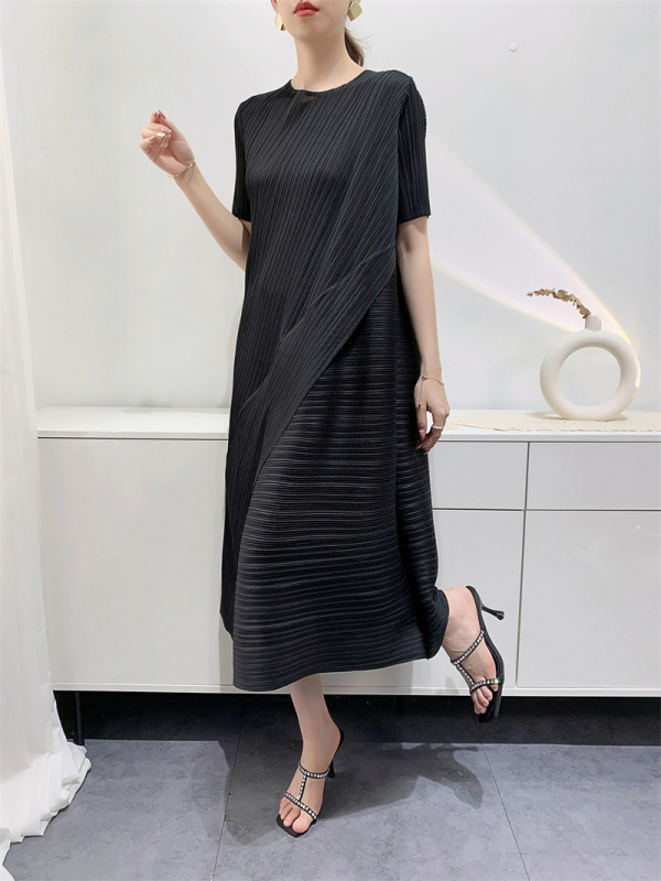 Ženska plisirana haljina za ljeto, elegantna, ležernog kroja, midi duljine, udobna, casual