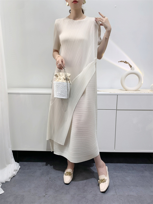 Ženska plisirana haljina za ljeto, elegantna, ležernog kroja, midi duljine, udobna, casual