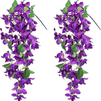 Umjetne Bougainvillea i zelene biljke za vjenčanje, kućnu dekoraciju i pejzažne scene, viseći zid ljubičaste boje