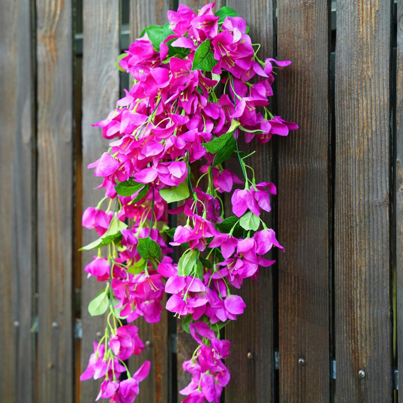 Umjetne Bougainvillea i zelene biljke za vjenčanje, kućnu dekoraciju i pejzažne scene, viseći zid ljubičaste boje