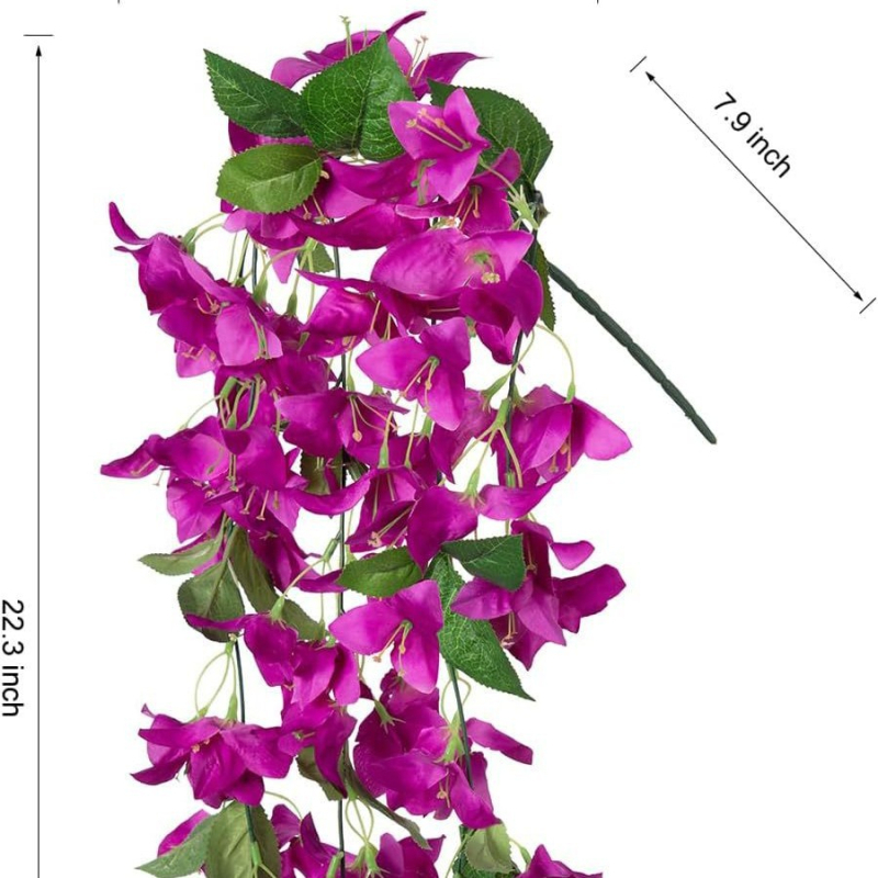Umjetne Bougainvillea i zelene biljke za vjenčanje, kućnu dekoraciju i pejzažne scene, viseći zid ljubičaste boje