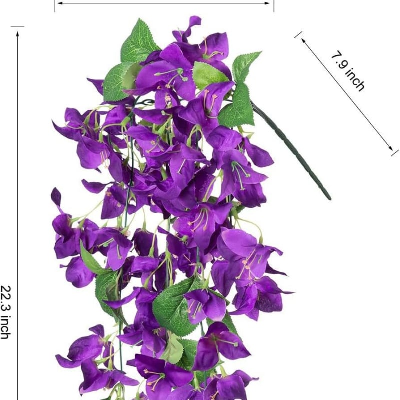 Umjetne Bougainvillea i zelene biljke za vjenčanje, kućnu dekoraciju i pejzažne scene, viseći zid ljubičaste boje