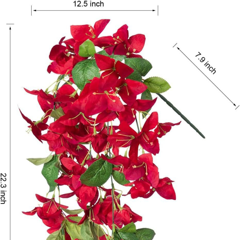 Umjetne Bougainvillea i zelene biljke za vjenčanje, kućnu dekoraciju i pejzažne scene, viseći zid ljubičaste boje
