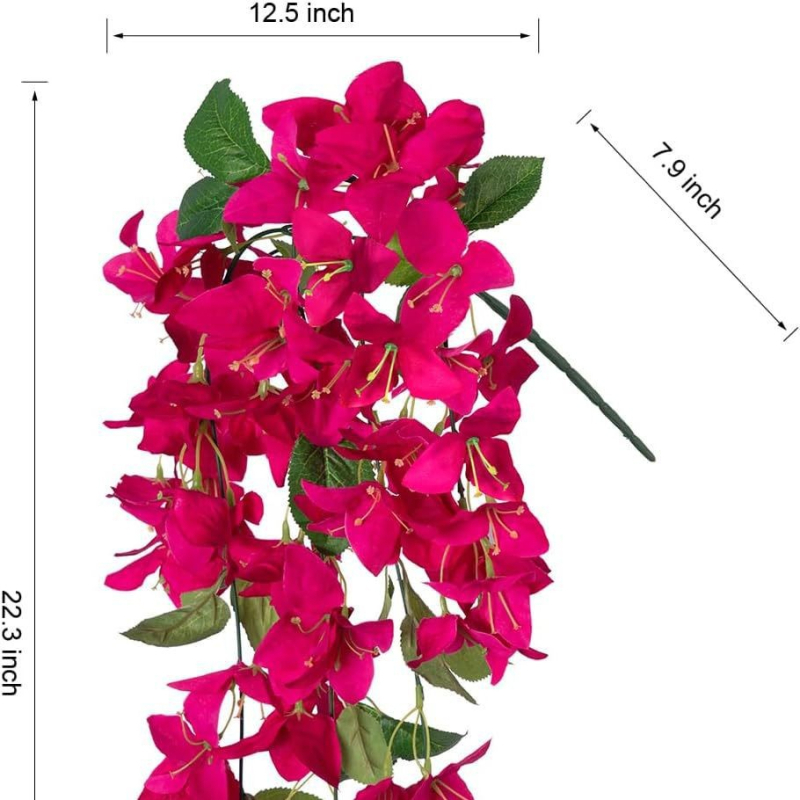 Umjetne Bougainvillea i zelene biljke za vjenčanje, kućnu dekoraciju i pejzažne scene, viseći zid ljubičaste boje