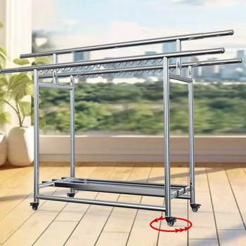 Podnu sušilicu za odjeću s tri šipke, otporna na vjetar, sklopiva, teleskopska i premještiva, za balkon, spavaću sobu i dvorište