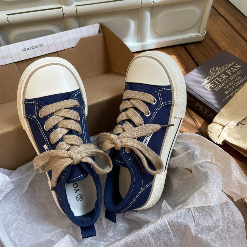 Maimaijia Mango Toe καμβά παπούτσια για γυναίκες, 2025 φθινόπωρο, χαμηλό ύψος, λευκά, casual αθλητικά παπούτσια